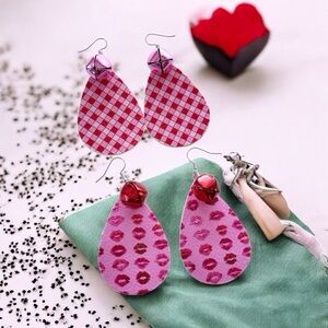 🆕 Spread the Love Faux Leather Earrings with Bells